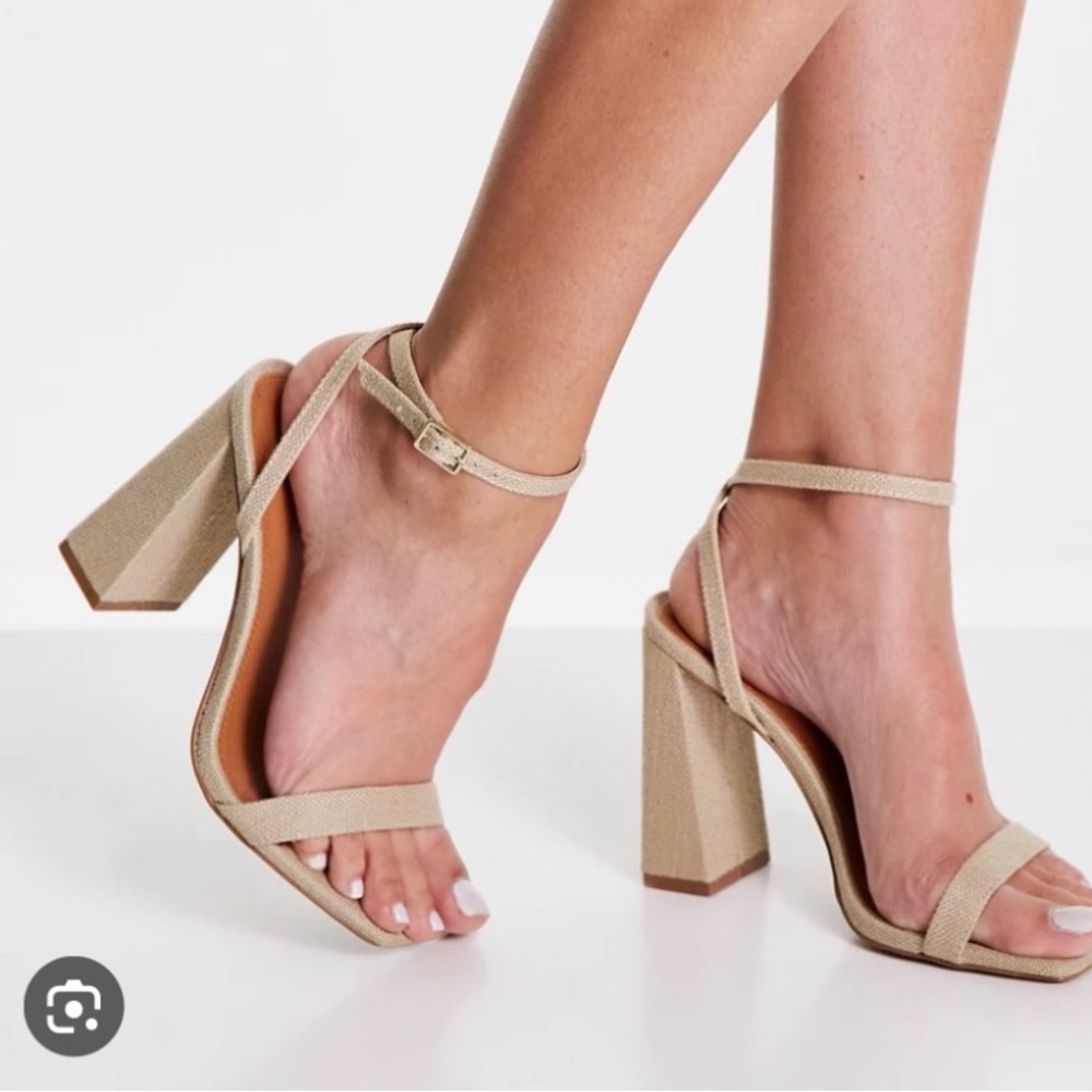 New ASOS DESIGN Nora barely there block heel sandals shoes